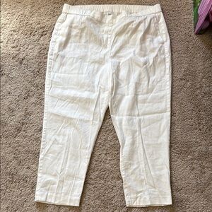 J. Jill White Linen Stretch Pants